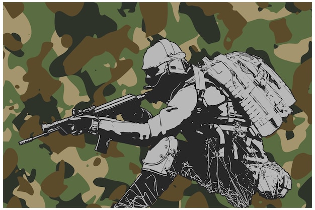 American veteran army soldier vector