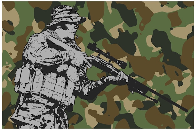 American veteran army soldier vector