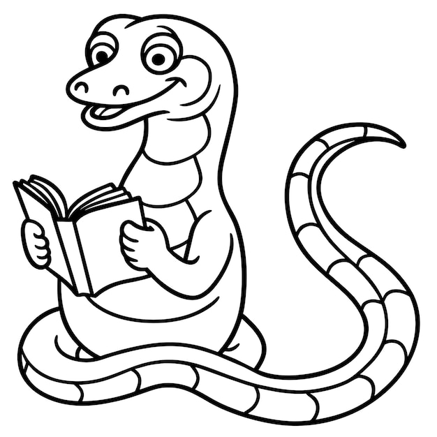 Amethystine Python reading icon vector illustration