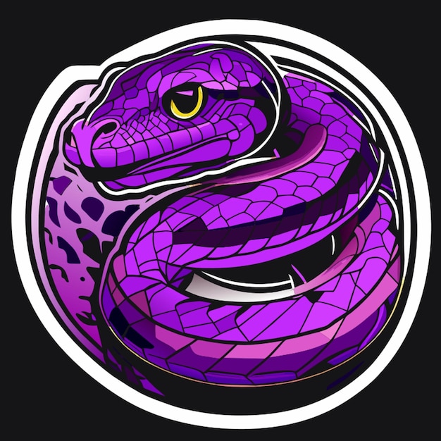 amethystine python scrub python sticker vector illustration