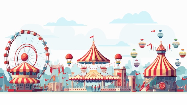 Vector amusement park car vector flat style illustration