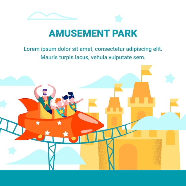 Amusement Park Greeting Advertising Flat Banner