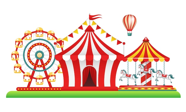 Vector amusement park vector 3d illustration