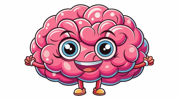 Vector amusing cartoon brain vector illustration for educational purposes