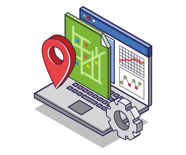 Vector analysis of location map data with the application