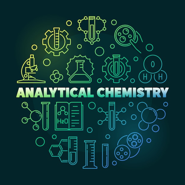 Analytical Chemistry colorful round outline icon illustration