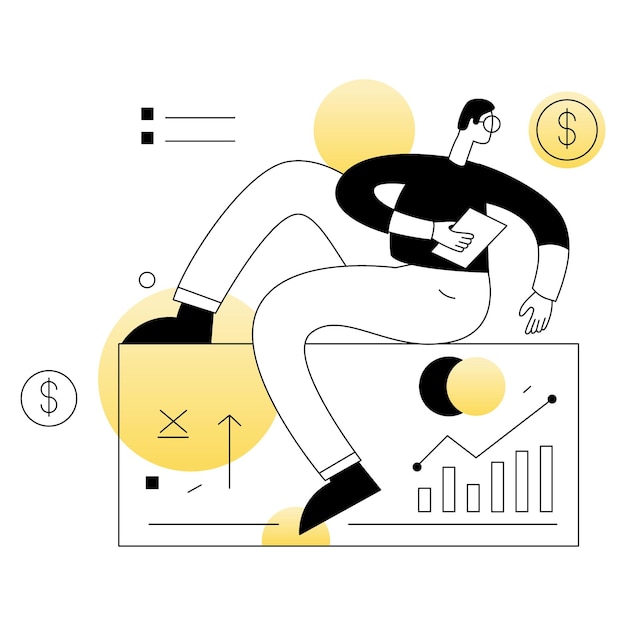 Analytical Research Business Vectors Illustration Flat Line