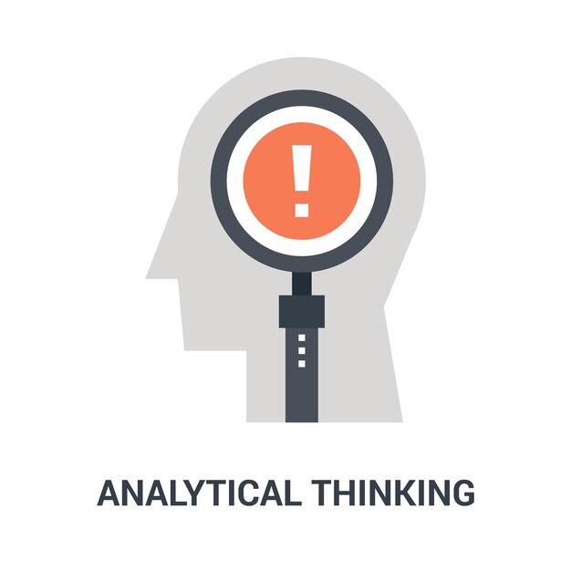 Vector analytical thinking icon concept