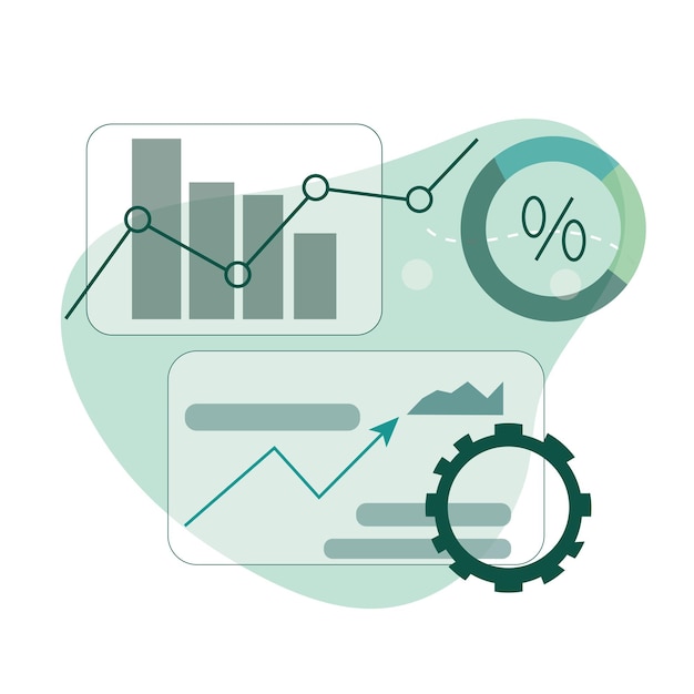 Analytics Chart Flat concept