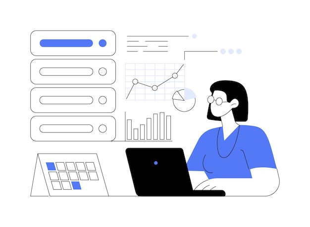 Analytics and data science abstract concept vector illustration