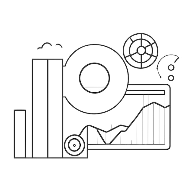 Vector analytics vector illustration line art