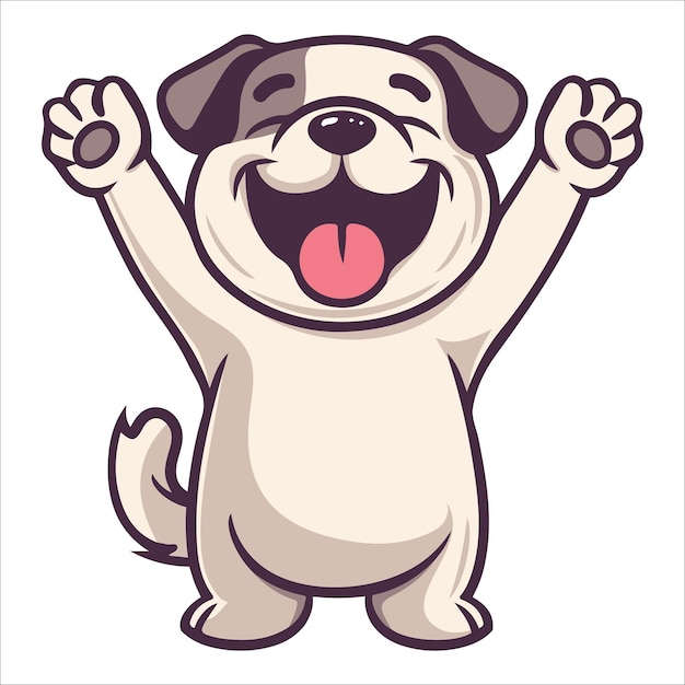 Vector an anatolian shepherd dog dancing with joy and confidence dog cartoon isolated vector illustration