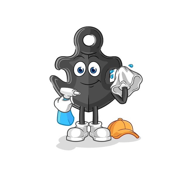 Anchor cleaner vector cartoon character