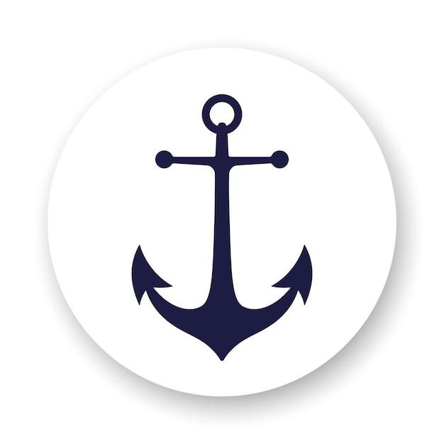 Anchor flat icon. Stylized blue glyph on white background.