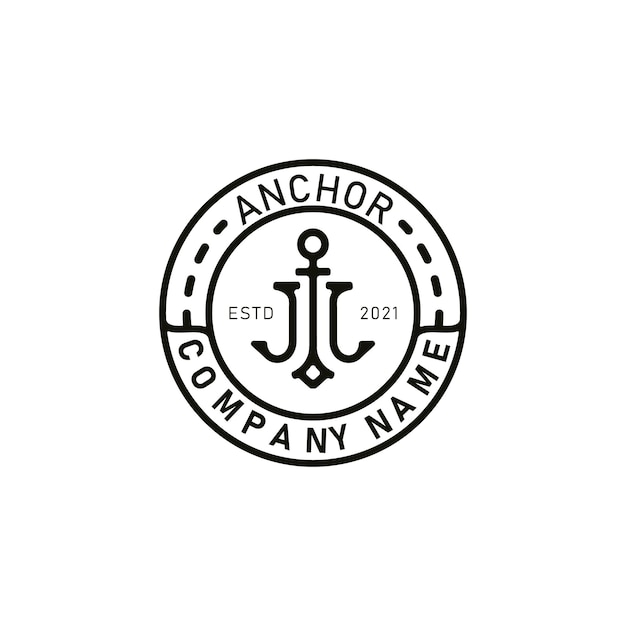 Anchor hipster monogram logo vector design