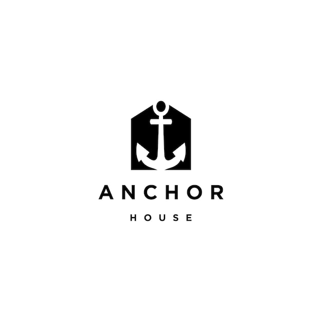 Anchor house logo icon design template