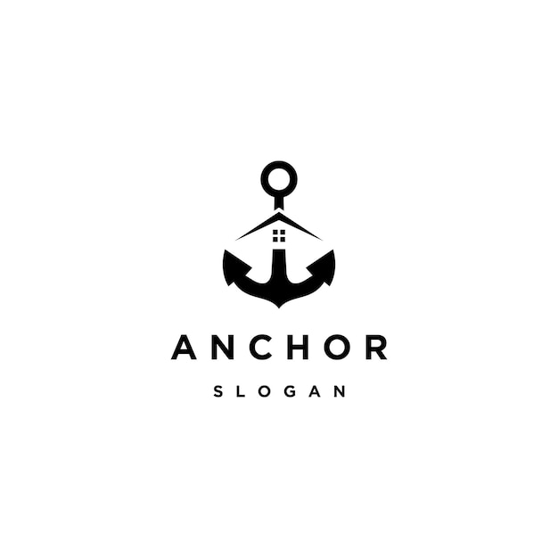 Anchor house logo icon design template