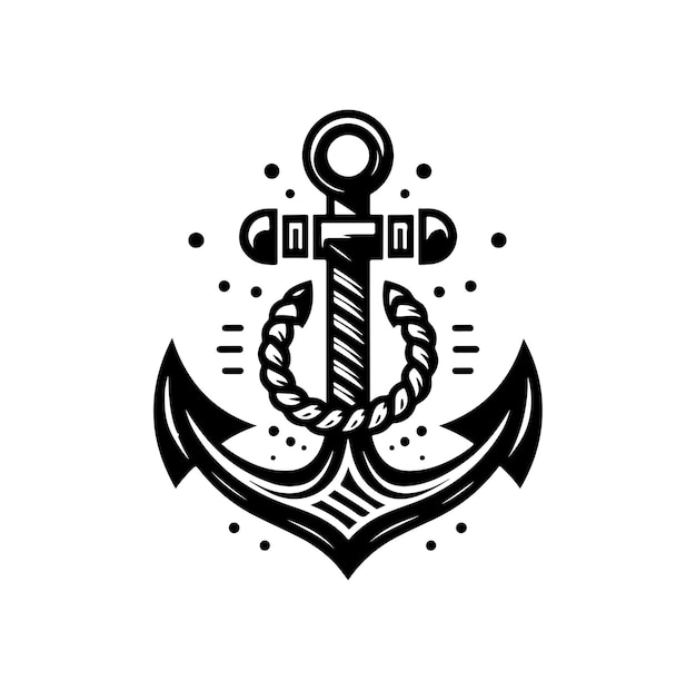 Anchor Icon vector silhouette style