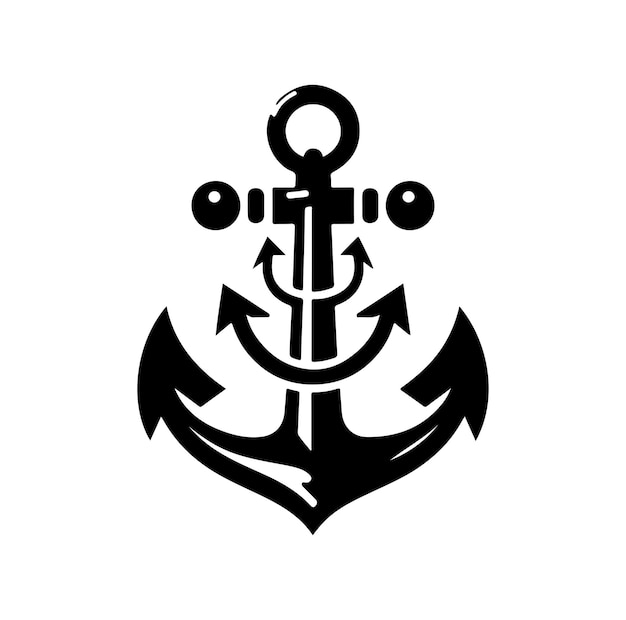 Anchor Icon vector silhouette style