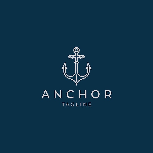 Anchor logo design icon vector