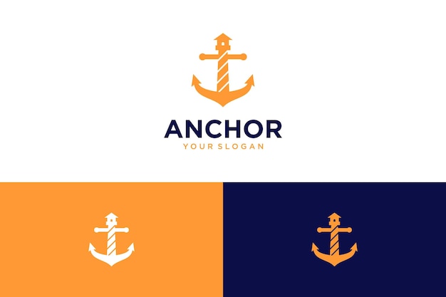 anchor logo design with lighthouse