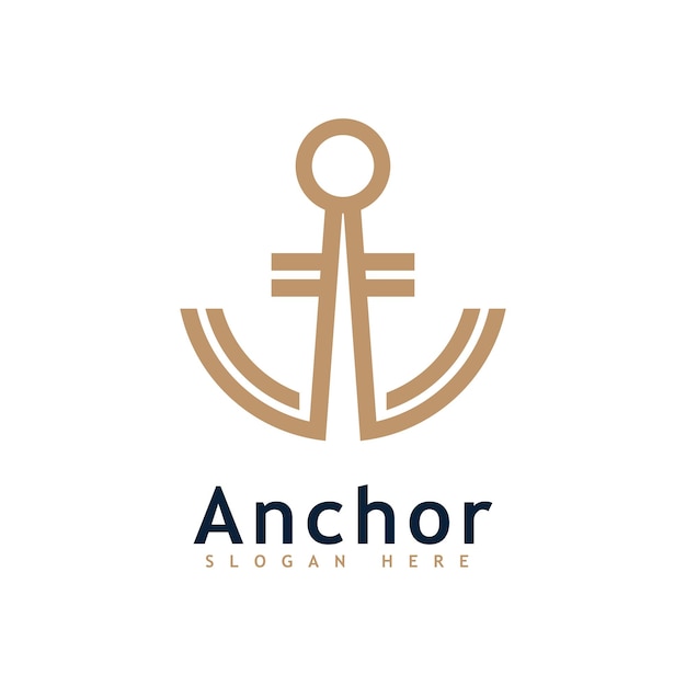 Anchor logo icon design template