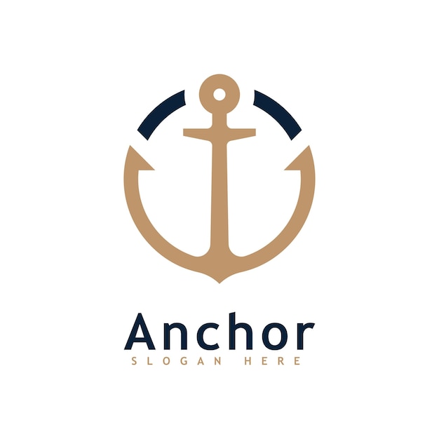 Anchor logo icon design template