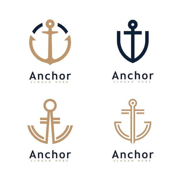 Anchor logo icon design template