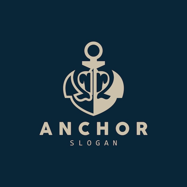 Anchor Logo Ocean Ship Vector Simple Minimalist Design Anchor Icon Spartan Ocean Symbol Template Illustration