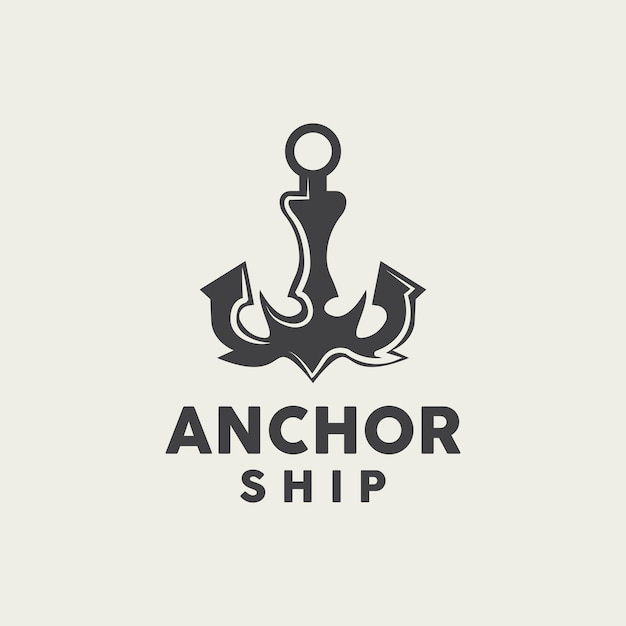 Anchor Logo SImple Elegant Design Nautical Ship Vector Icon Symbol Illustration