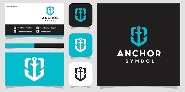 Anchor nautical marine seal logo design