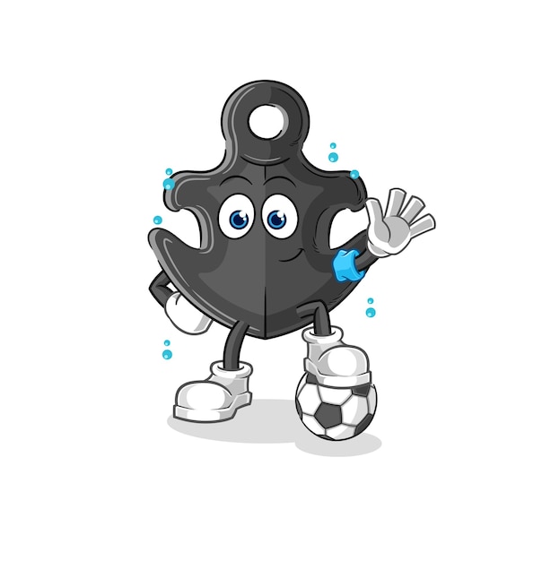 Anchor playing soccer illustration character vector