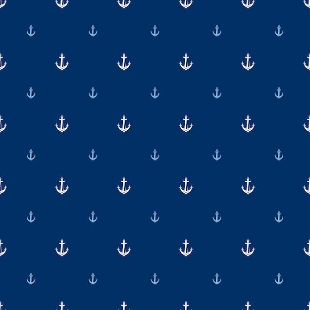 Anchor seamless pattern on navy blue background vector illustrationxA