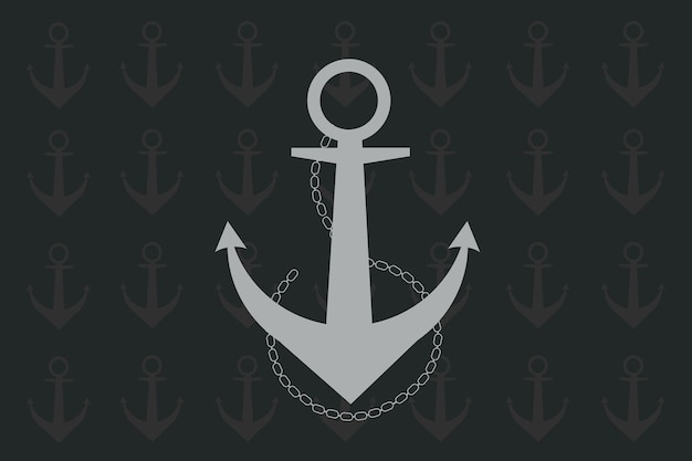 Anchor ship yacht vector icon marine background