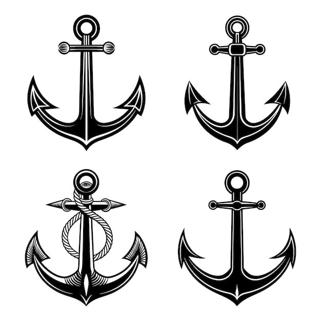 anchor silhouette art vector illustration