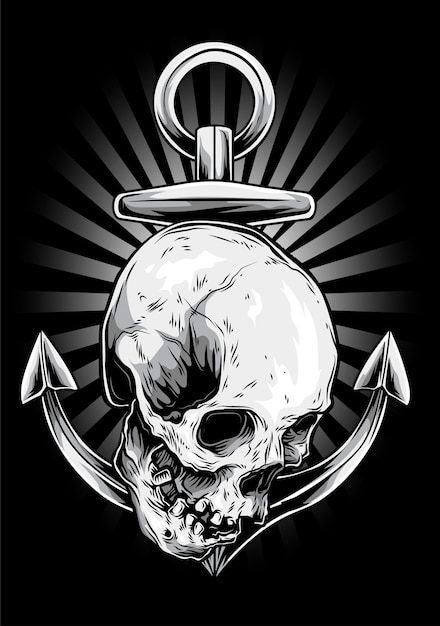 Anchor skull vector