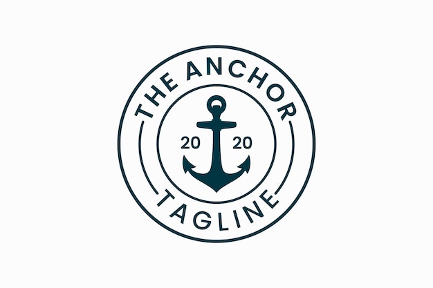 anchor symbol logo design vector template