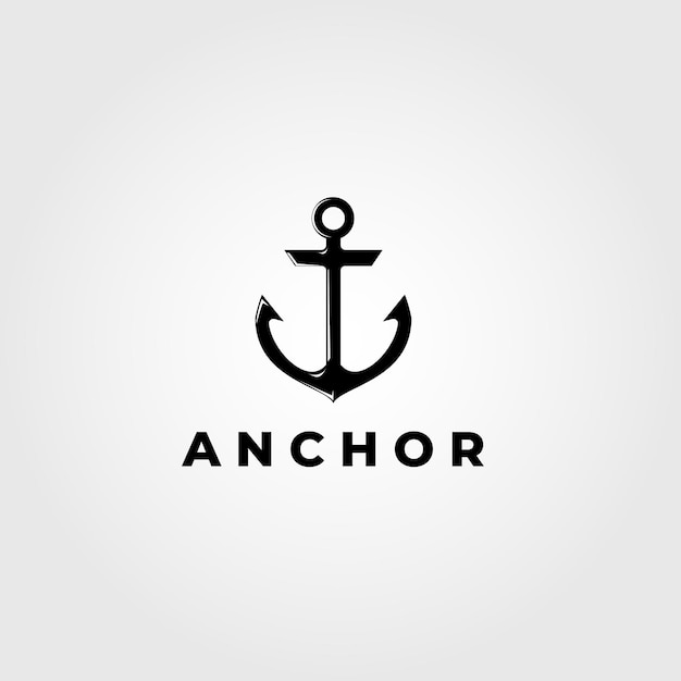 Anchor vector logo icon Nautical maritime sea ocean boat illustration symbol