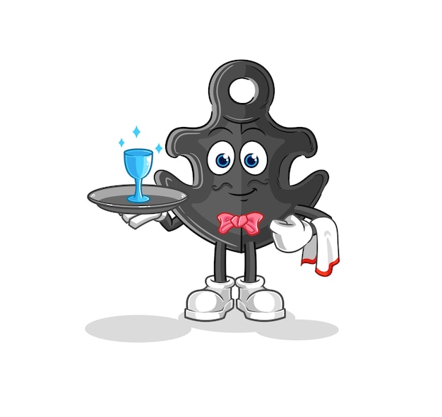 Anchor waiter cartoon cartoon mascot vector