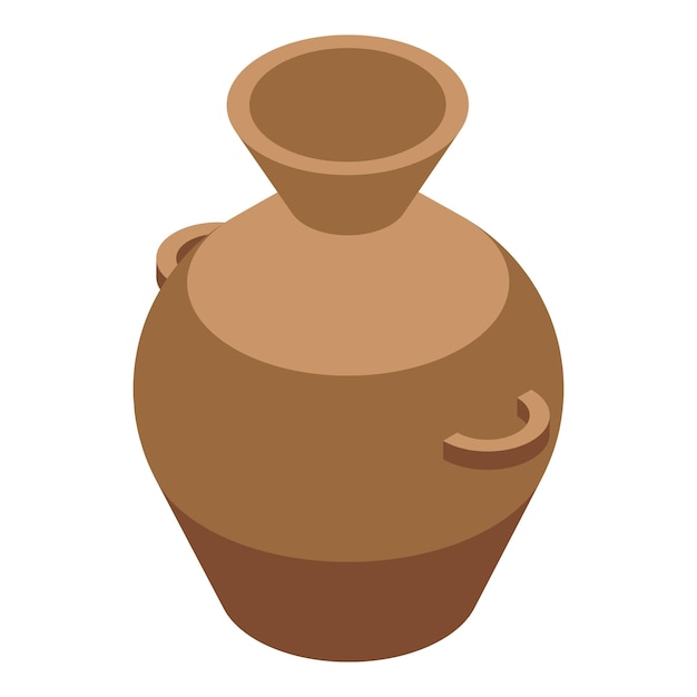 Vector ancient clay amphora representing history and culture isometric icon