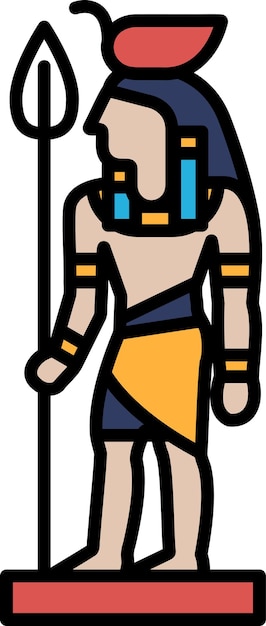 Vector ancient egyptian sculpture in line style