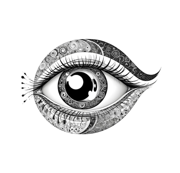 Vector ancient eye drawing vector