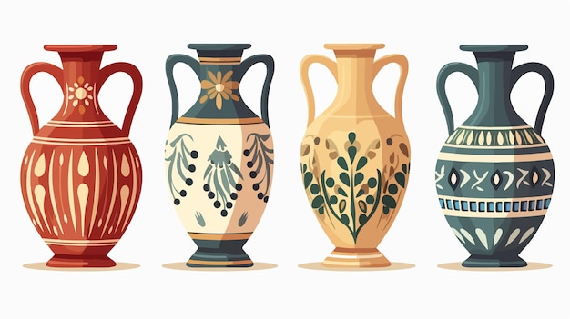 Ancient Greek Amphora Vase Cartoon Icon