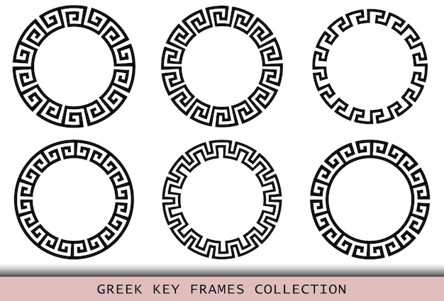 Ancient Greek black frames patterns set of antique borders from Greece