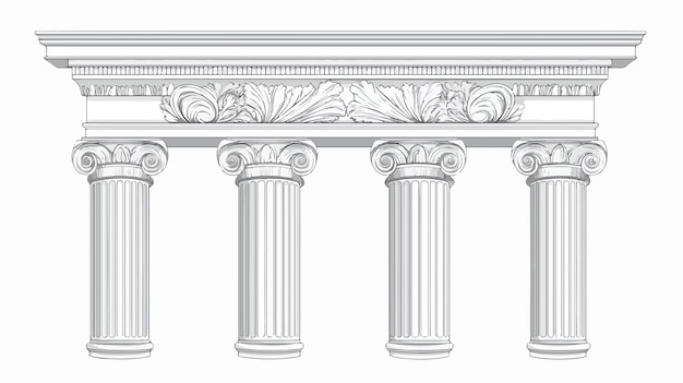 Ancient Greek Roman Architectural Pediment Detail for History Art Education