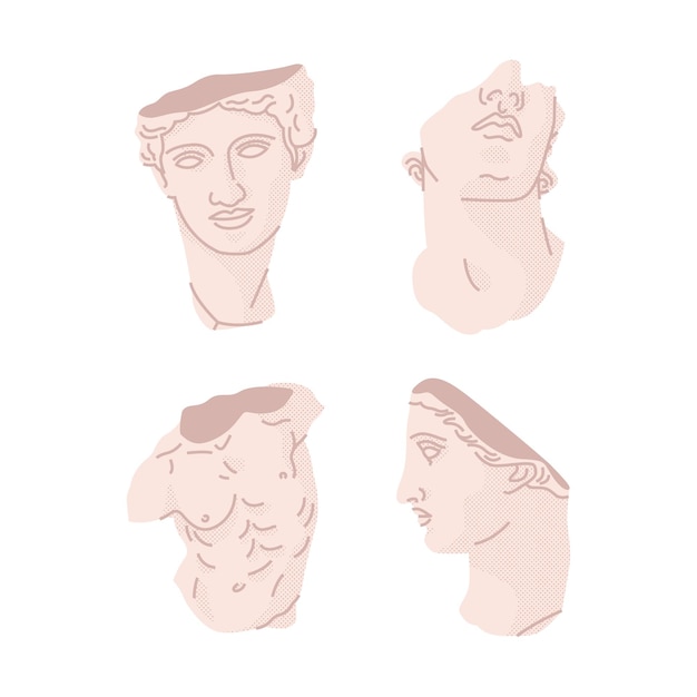 ANCIENT GREEK STATUES VECTOR COLLECTION