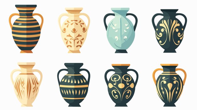 Ancient Greek Vase Ceramic Amphora Cartoon Icon