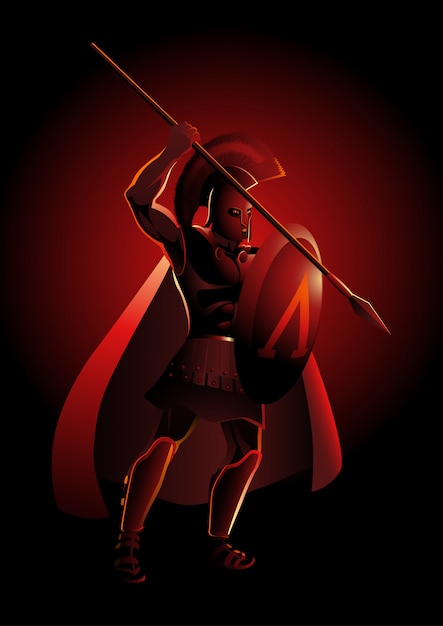 Vector ancient greek warrior