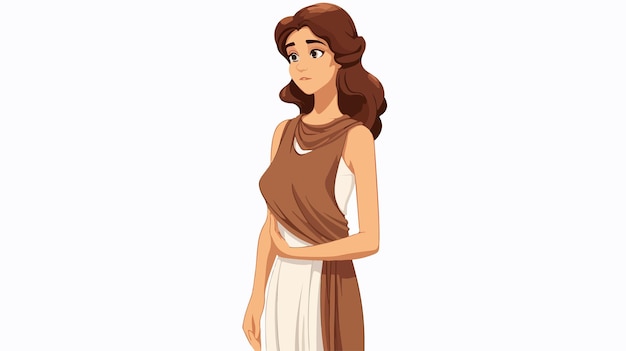 Ancient Greek Young Woman in Tunic Standing