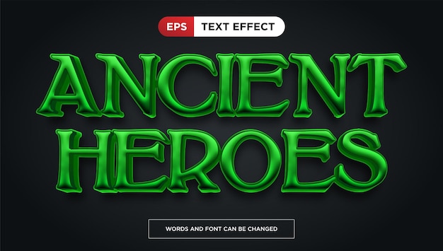 Ancient heroes text effect editable game kingdom font style